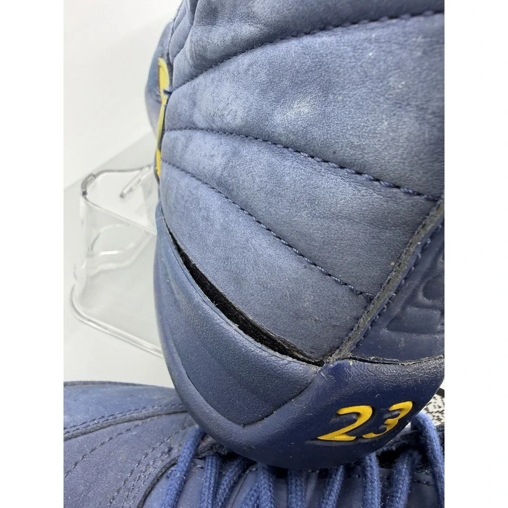 Nike Air Jordan 12 Retro Michigan BQ3180-407 Blue Yellow Mens Size 9